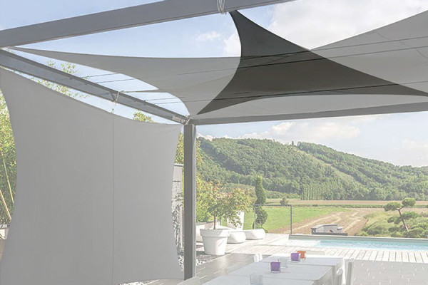 Photo #1 of the Triangular Retractable Shade Sails