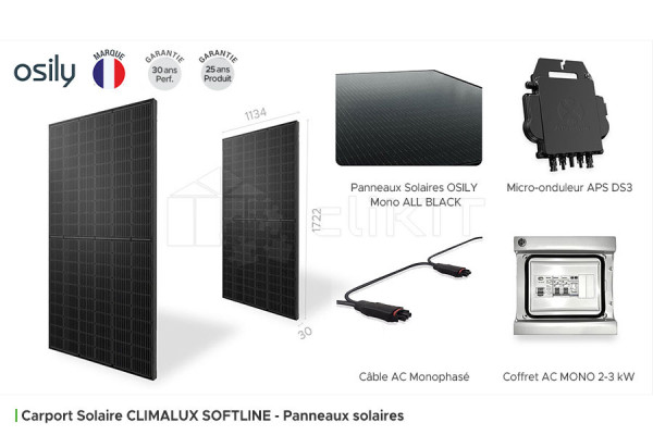 Solar panels of the SOFTLINE Solar Carport