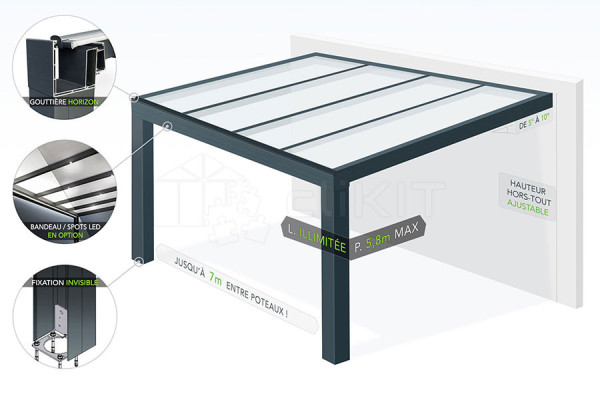 Diagram of the HORIZON Aluminum Pergola